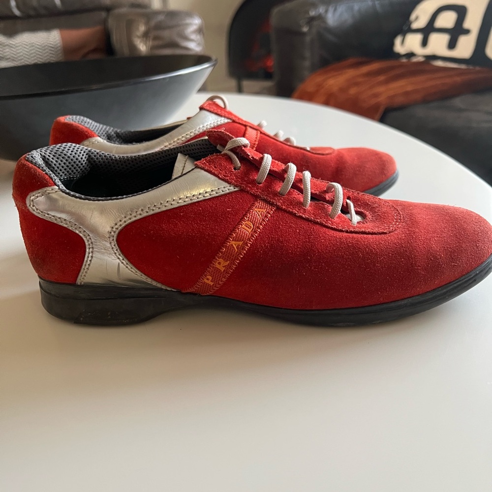 Prada Rust and Silver Women’s tennis shoes trainers Italy 38 1/2